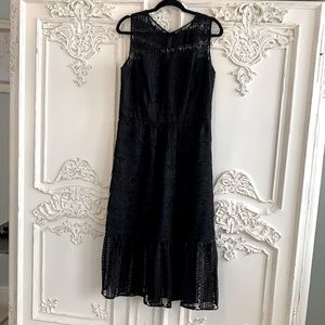 Nicole Miller Black embroidered / lace dress